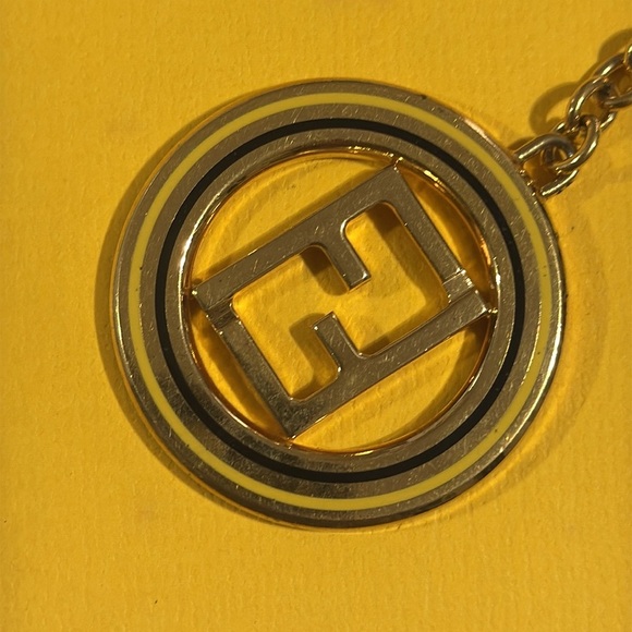 Fendi FF Zucca Gold Keychain with Box Authentic - Picture 3 of 7